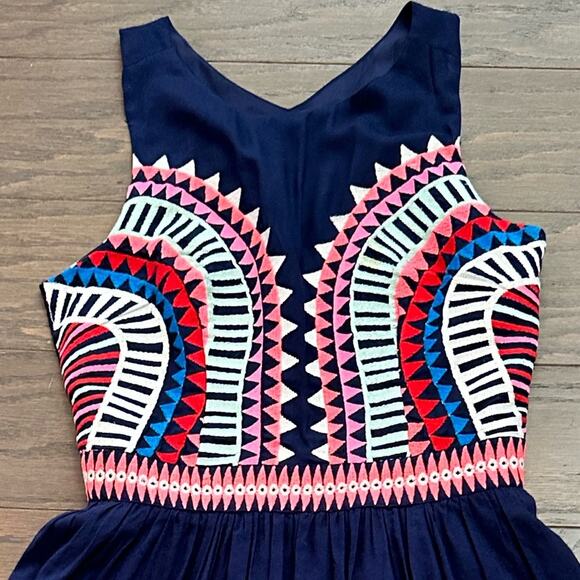 Mara Hoffmann Geometric Embroidered Cut Out Back Dress Size 2 - Picture 2 of 9